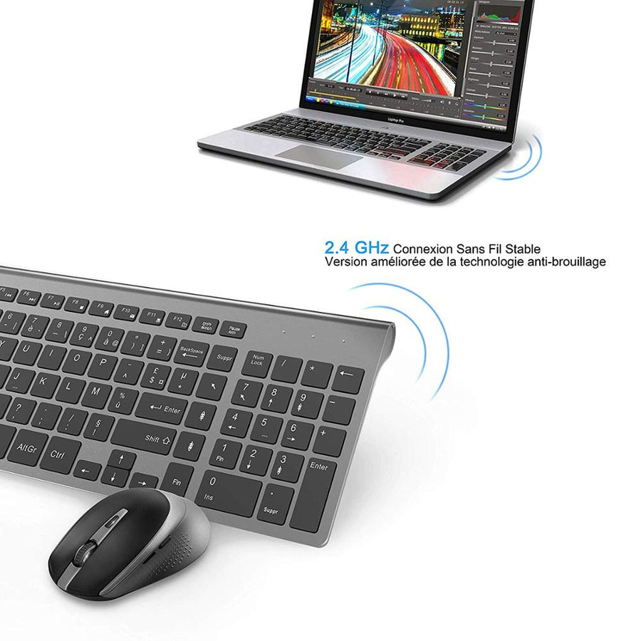French keyboard wireless mouse azerty suitable for game PC player IMAC TV French keyboard mouse wireless game keyboard