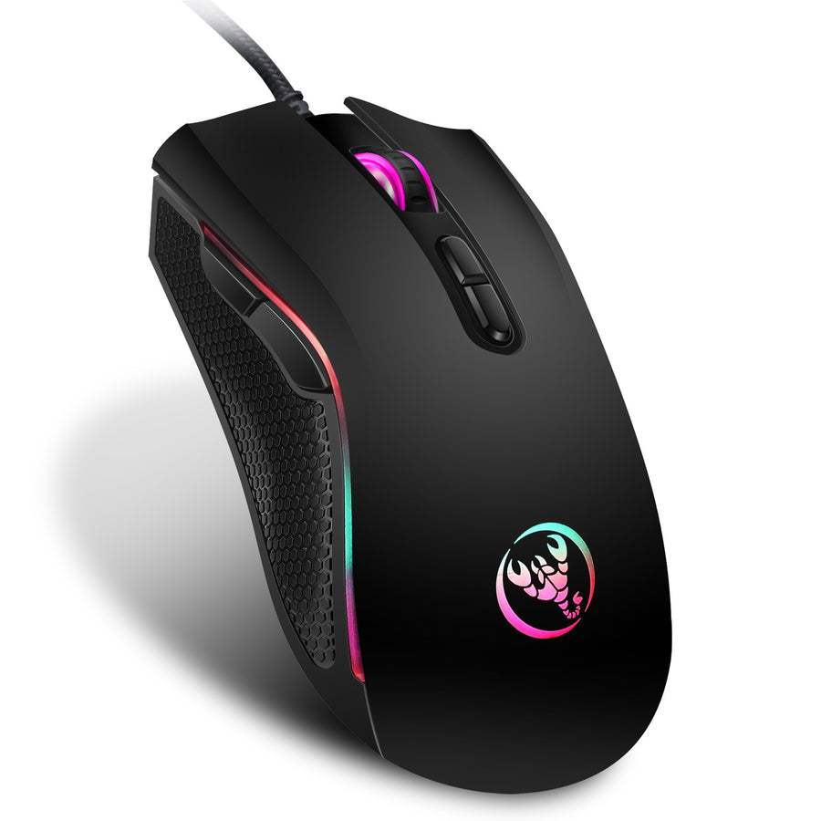 Hongsund  Upgraded version RGB Light 7200DPI Macro Programmable 7 Buttons  Optical USB Wired Mouse Gamer Mice computer Gaming